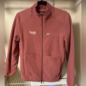 Figs Fleece Jacket, Aya embroidery, size M, Mauve color